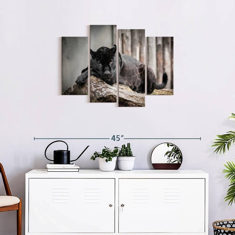 Lounging Black Panther Wall Art Multi Piece Canvas Print, H 22 po x l 36 po x P 1 po
