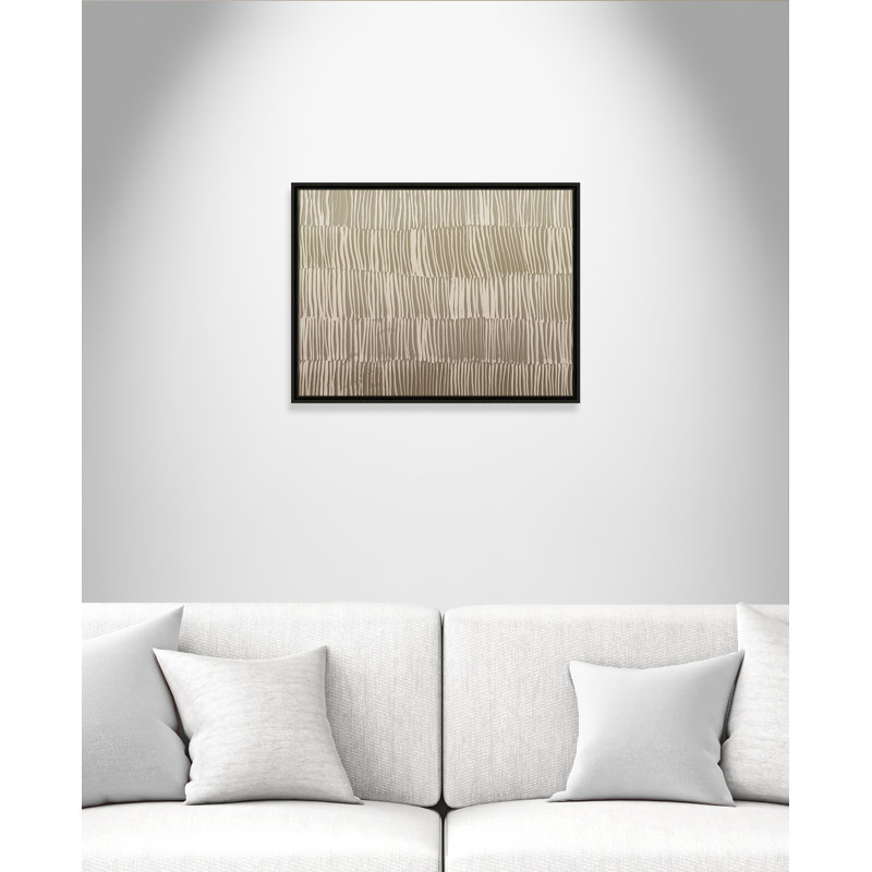 Linear Calm I - Version paysage par , Framed Canvas, L 25,5 po x H 19,5 po, Flottant espresso