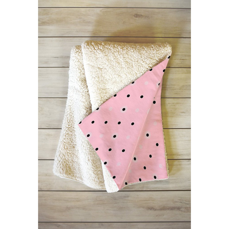 Couverture à points dotty rosé, L 60 po x l 50 po