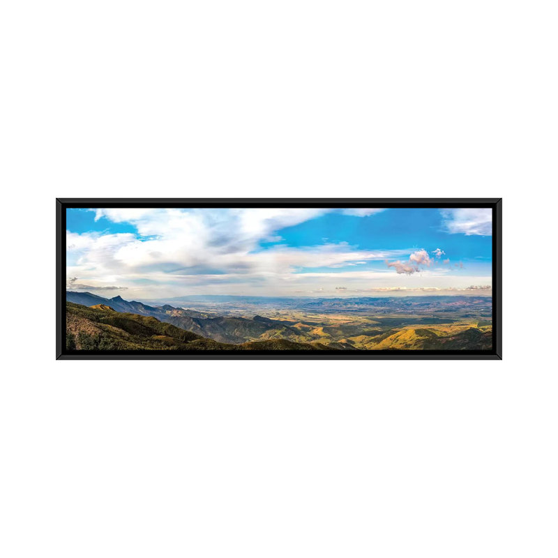 Cloudscape Big Panorama II by Glauco Meneghelli - Print on Canvas, Black Floater Frame, 30.48 cm H x 91.44 cm W