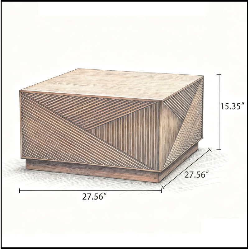 Table basse moderne carrée sans assemblage, surface durable et facile à nettoyer pour tout espace de vie