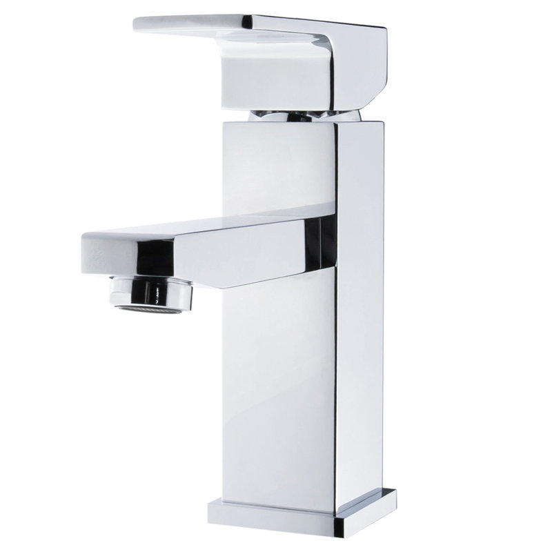 Robinet de lavabo à poignée simple à finition chromée
