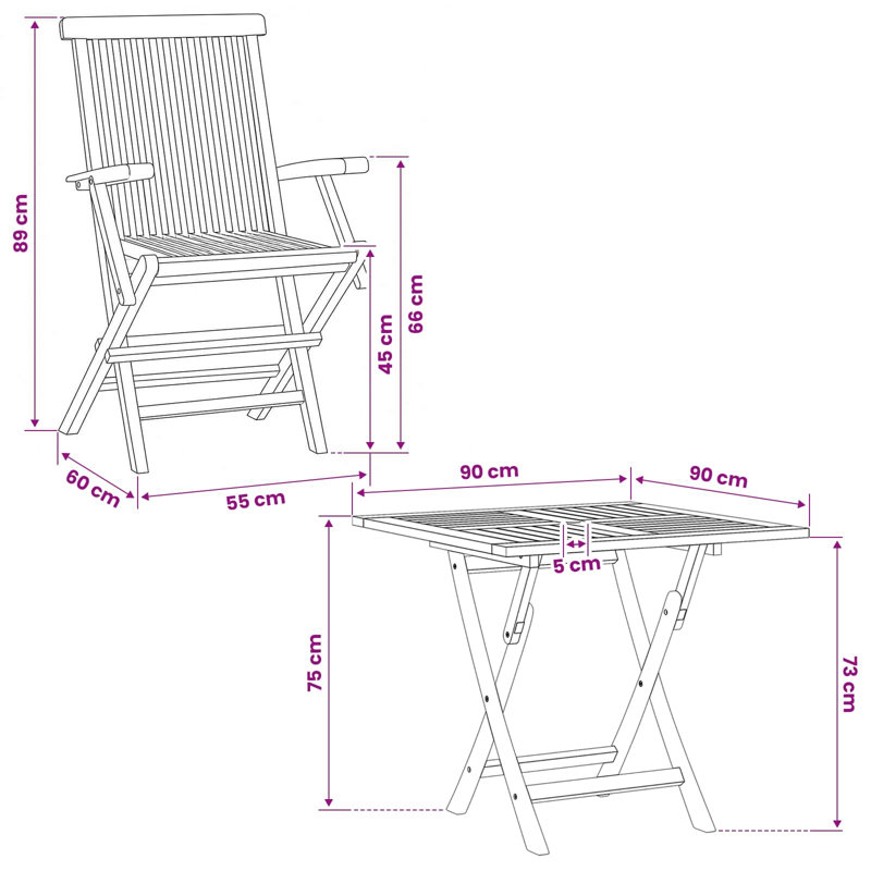 Solid Wood Patio Dining Set Table,