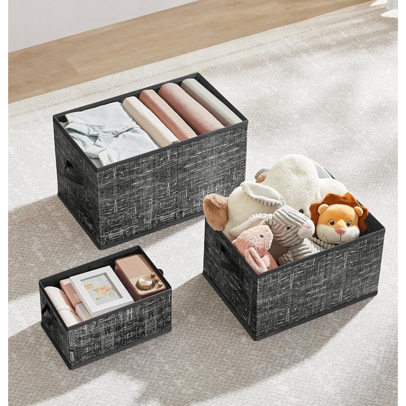 Rebrilliant Fabric Decorative Basket, Ink Black