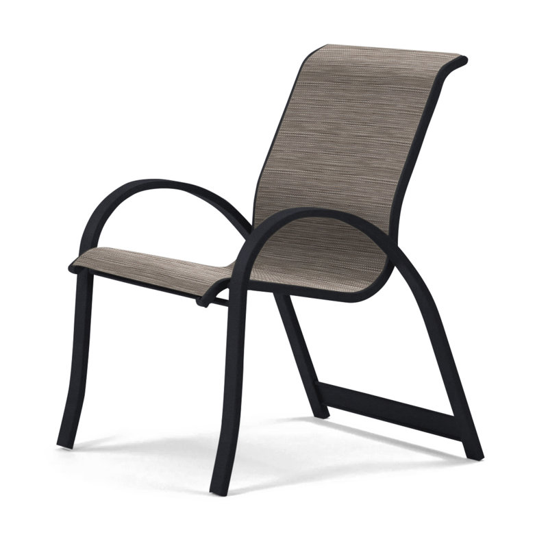 Aruba Stacking Patio Dining Armchair, Yellow, Black
