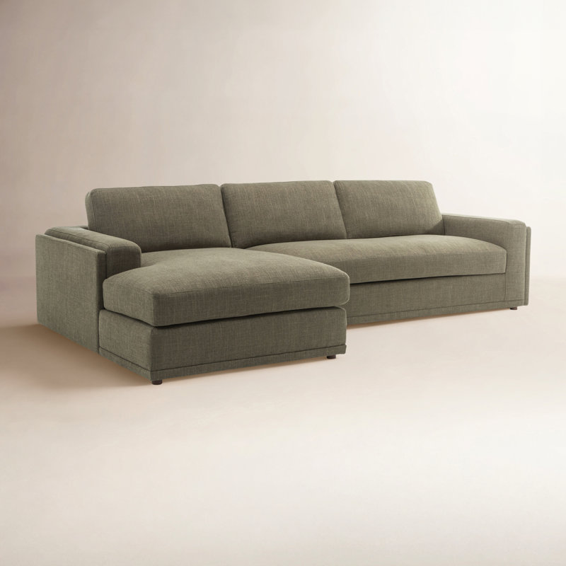 Essex 2-Piece 118" Upholstered Sectional, Orienté à gauche (vu de face), Mélange de coton