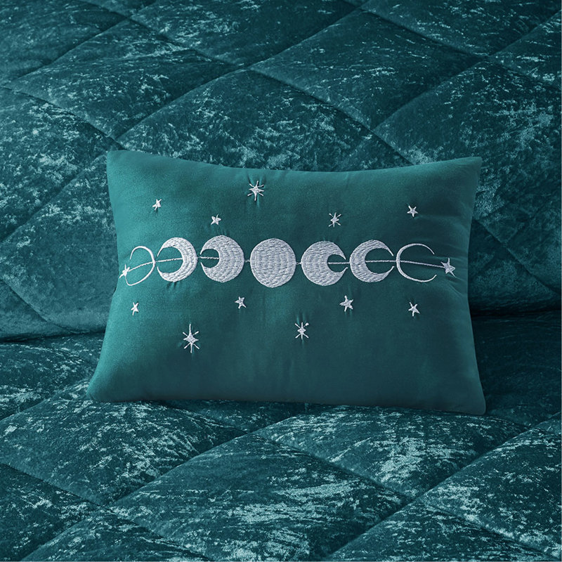 Twin/Twin XL Velvet Duvet Cover Set With Throw Pillow, Teal, Twin/Twin XL Duvet Cover + 3 Additional Pieces