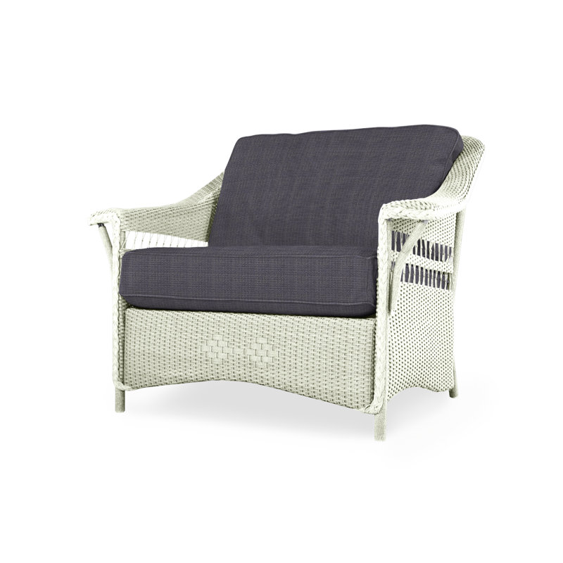 Nantucket Outdoor Lounge Chair, Beach Navy, Ivory
