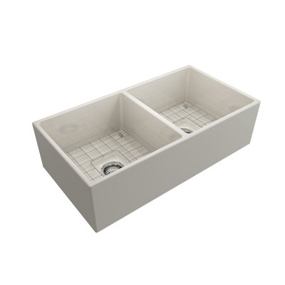36'' L Double Bowl Fireclay Kitchen Sink