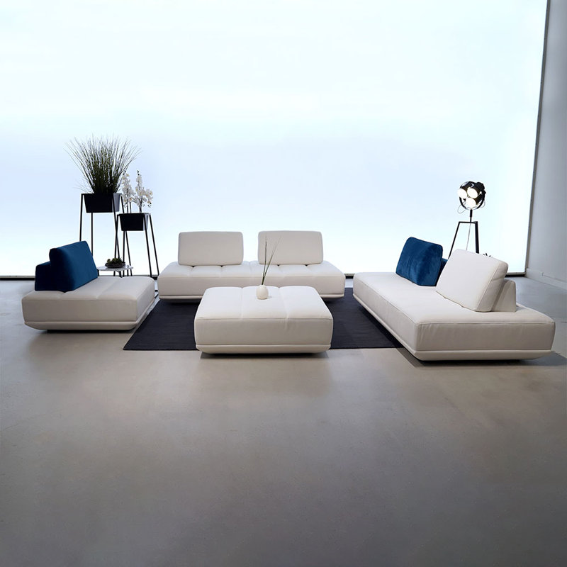 Canapé modulaire réversible de large de 174 po avec repose-pieds Lubos