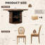 Ensemble de salle à manger de ferme 7 pièces avec table à piédestal extensible, tablettes ouvertes et chaises rembourrées à dossier en rotin