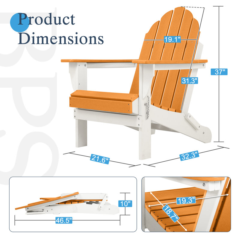 Outdoor Adirondack Chair, Orange