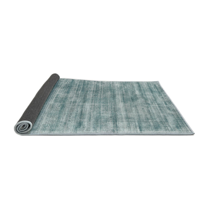 Tapis bleu ciel contemporain, Rond 7 pi