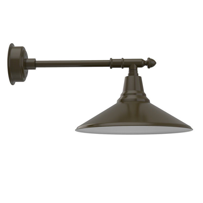 Luminaire de grange d’extérieur à del Anton, H 12 po x l 18 po x P 30 po, Bronze acajou
