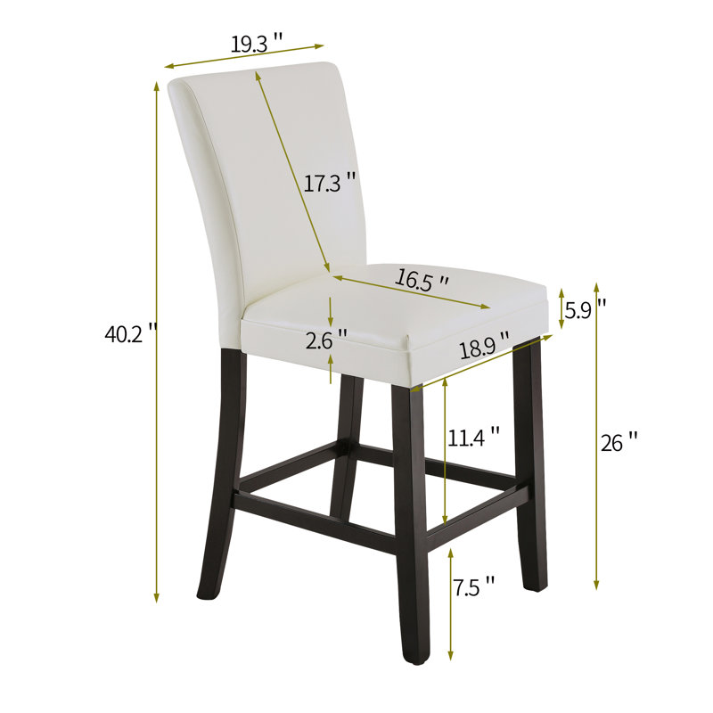 Solid Wood Counter Stool, White