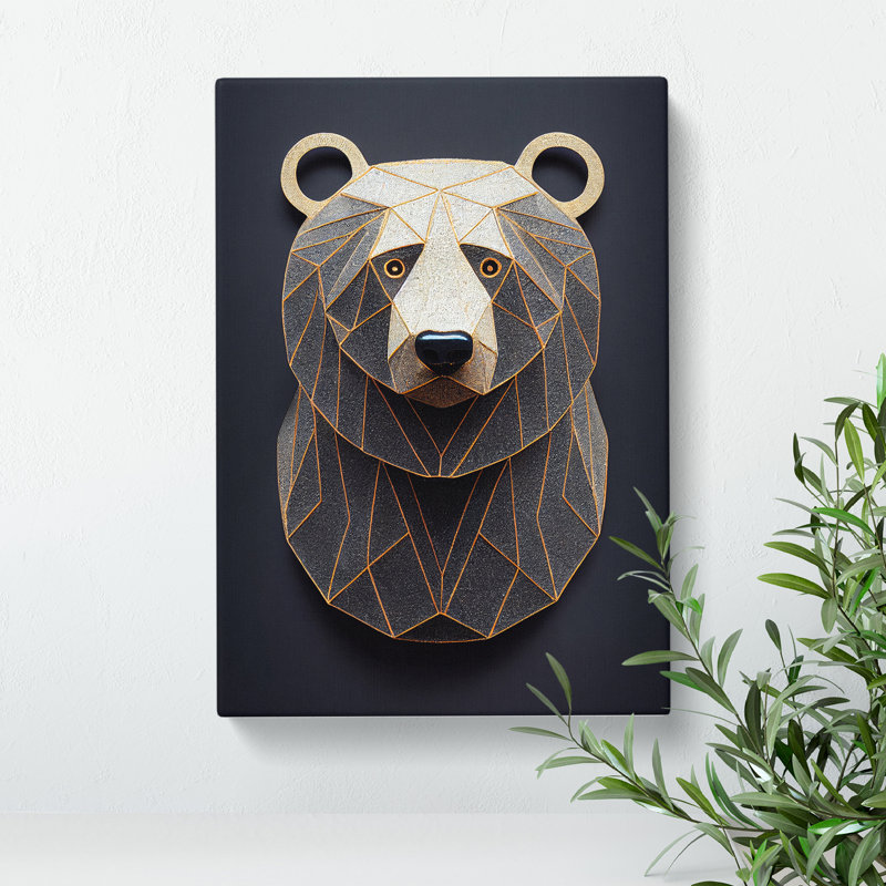 Eye Catching Bear - Wrapped Canvas, 50cm H x 35cm W x 3cm D