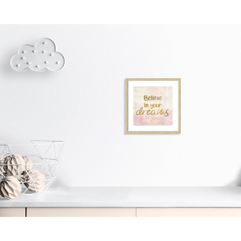 Rêves de licorne 2, H 17 po x l 17 po x P 1,19 po, Cadre boîte champagne clair