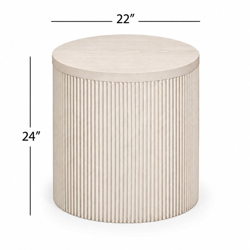 Table d'appoint Lena en chêne blanc lavé