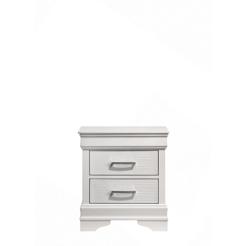 1 Set Nightstand With Adjustable LED Strip Light, 2-Drawers, Large Storage Space, Suitable For Bedside Table, Coffee Table, Sofa Side Table Or End Table For Study Desk