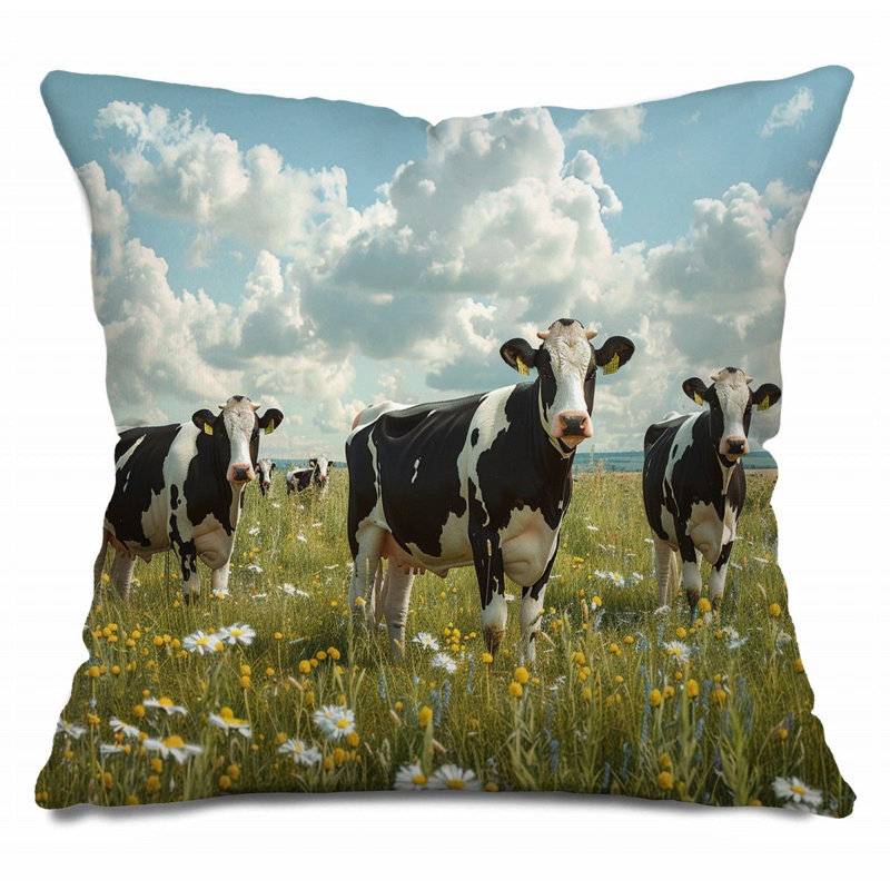 Coussin Herd of Cows, H 20 po x l 20 po