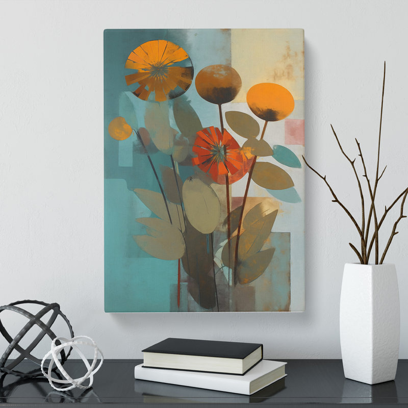 Mid Century Flowers Vol.8 - Wrapped Canvas, 50cm H x 35cm W x 3cm D