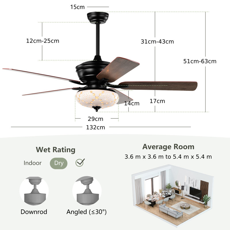 Perkin 14cm Ceiling Fan with LED Lights