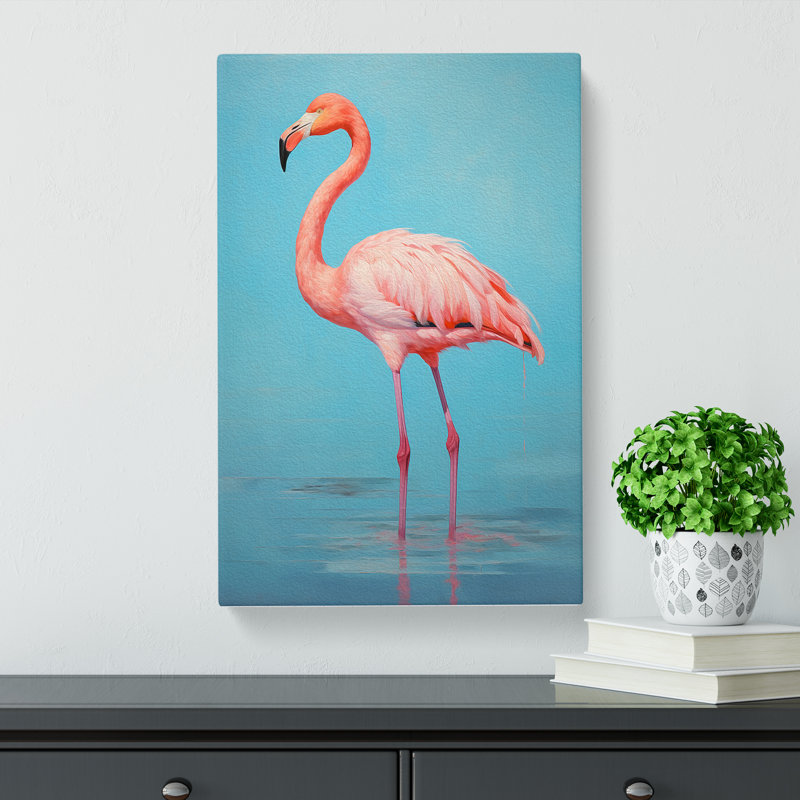 Flamingo Modern No.3 - Wrapped Canvas, 60cm H x 40cm W x 3cm D