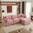 Eyisean 102" Chenille Modular Sectional Sofa with Ottoman, 3-Seater L Shape Cloud Couch with Upholstered & Pillow, Comfy Sleeper Sofa for Living Room, Bedroom, Office, Apartment, Easy Assembly-1043741552