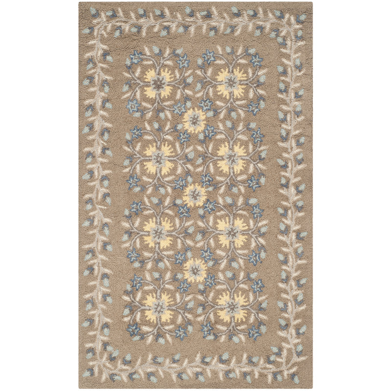 Folklore Martha Stewart Hand Tufted Wool Pile Floral Rug, Rectangle 4' x 6'
