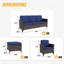 Ensemble de conversation 5 pièces pour patio, ensemble de conversation en osier brun avec canapé 3 places-1931829730