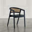 Lucas Modern Scandinavian Cane-Back Dining Armchair