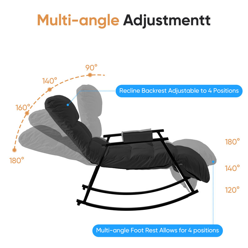 Fauteuil inclinable moelleux avec dossier alvéolaire de massage - support lombaire et repose-pieds réglables à 4 positions, poches de rangement latérales, cadre en acier robuste