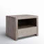 Table de chevet à tiroirs de couleur taupe Treble