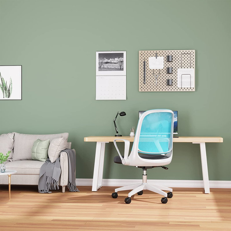 Desk Chair, Blue/White/Grey
