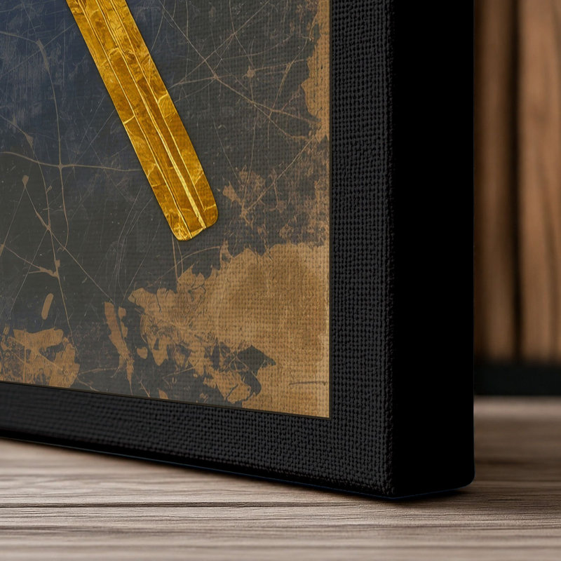 Golden Bird on Rust Industrial - Wrapped Canvas, 30x20 - 76.2 x 50.8 cm, Black Border