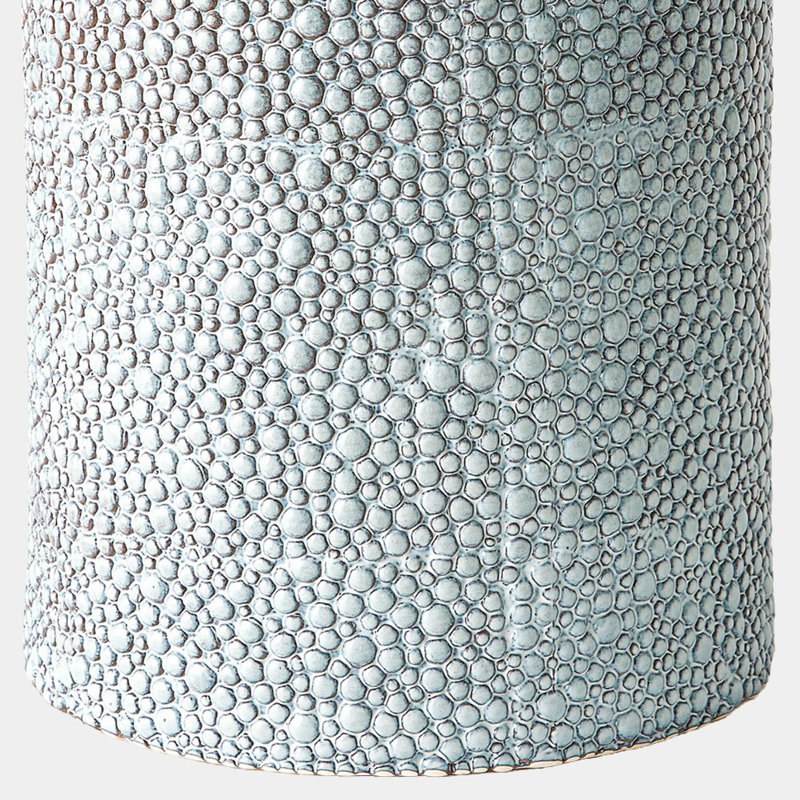 Pebble Stool Shiny Gray White, White/Blue