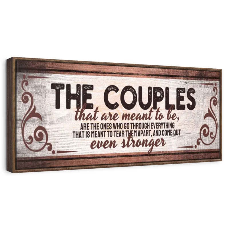 Plaque murale The The Couples, 57" X 19", Cadre flottant noyer