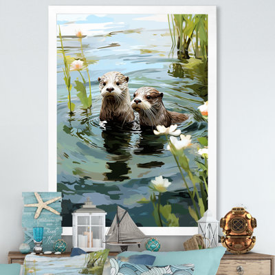 Otters Playtime - Coastal Animal Wall Art