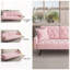 72.4" W x 24.8" D x 31.1" H Velvet Convertible Sleeper Sofa Bed with Nailhead Trim