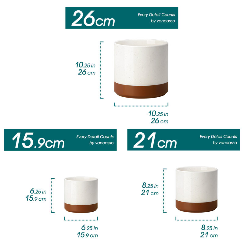 ZTHPOT Ceramic Pot Planter, Khaki