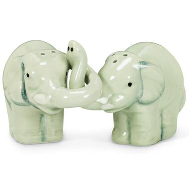 Elephants with Intertwined Trunks Salt & Pepper Shakers