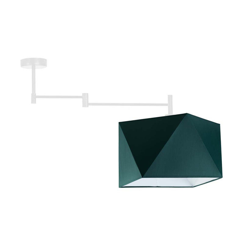 Demarie Fabric Semi Flush Mount, Dark Green, Silver