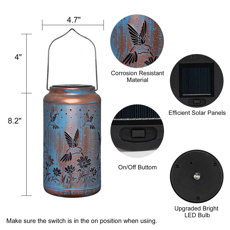 Lanterne solaire d'extérieur 12,2 po
