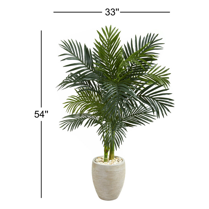 54'' Faux Palm Tree in Ceramic Planter
