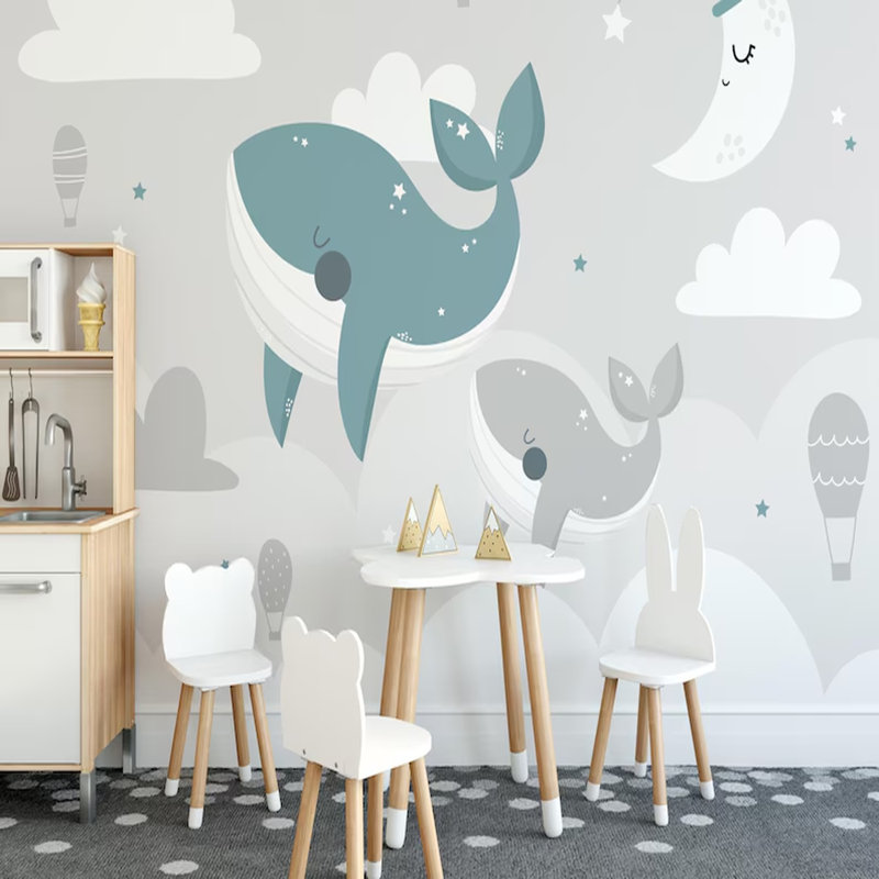 Dreamy Whale Skies, 161" L x 110.04" W