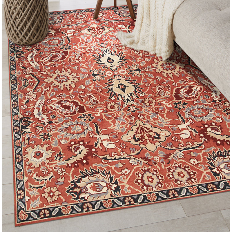 Tapis en laine noué à la main Lush Rustic Rust, Rectangle 6 pi x 9 pi