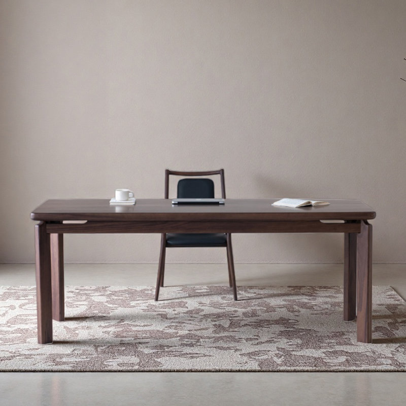 Bureau et bureau en noyer noir, H 29,53 po x l 70,87 po x P 31,5 po