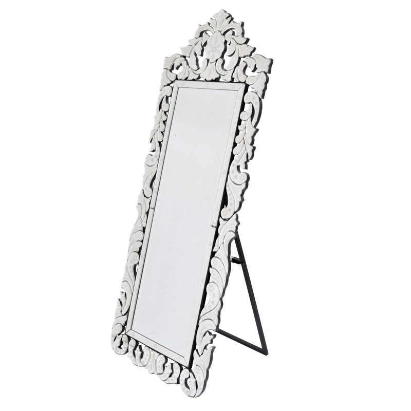 Elegant Full Length Rectangular Wood Framed Cheval Mirror
