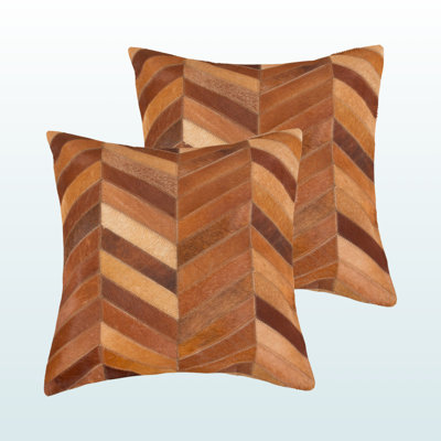 Ensemble de 2 coussins décoratifs à chevrons avec paillettes par Trio