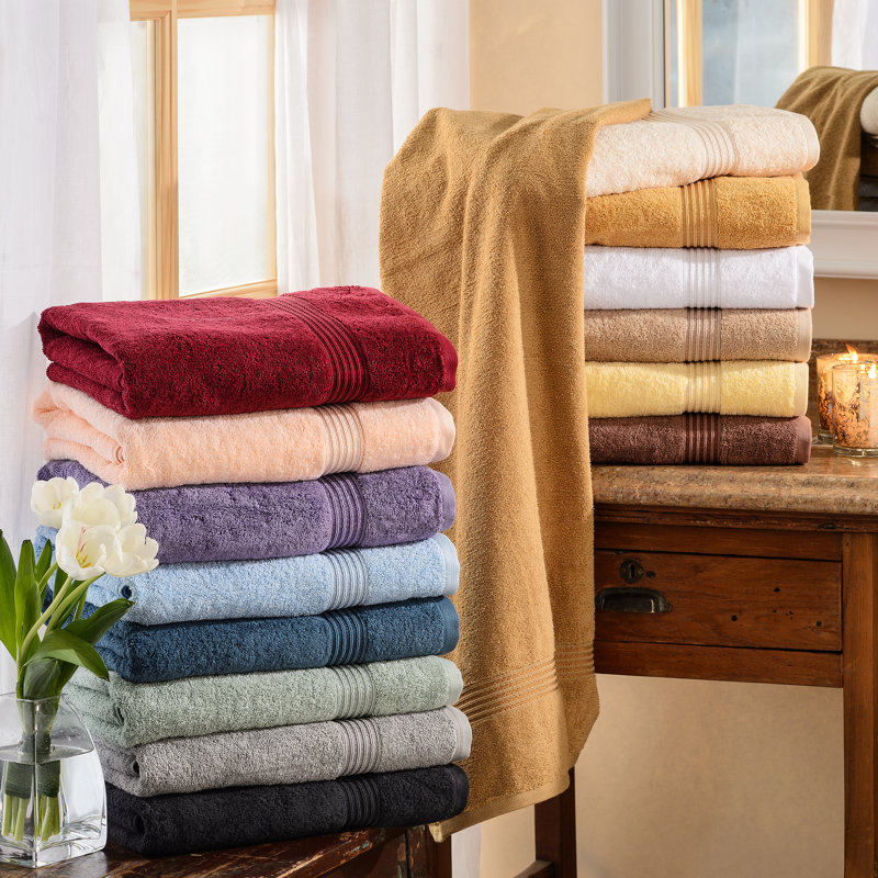 Ensemble de serviettes Blaylock 100% coton standard (ensemble de 3), Bourgogne